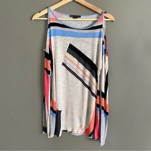 Armani Exchange Printed Cold Shoulder Longsleeve Shirt Womens Size Medium